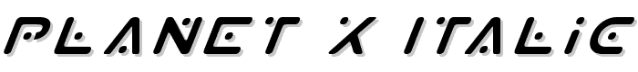 Planet X Italic font